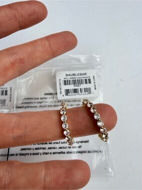 BaubleBar sz 8 Clear & Gold Alice rings NWT